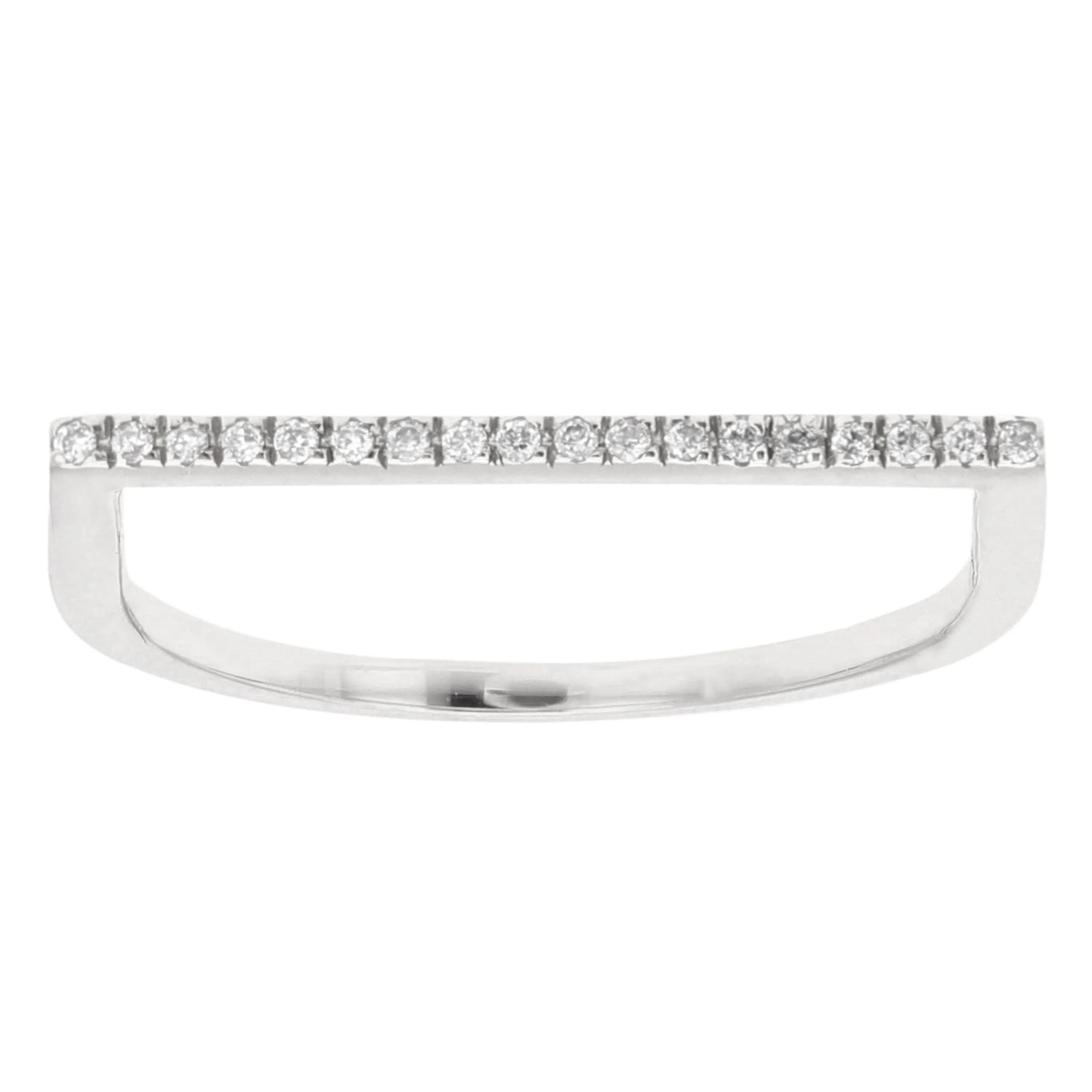 14k Yellow White or Rose Gold 0.07ctw Natural Diamond Bar Ring Size 6