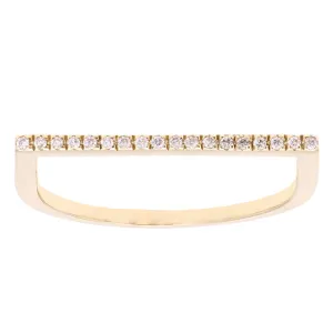 14k Yellow White or Rose Gold 0.07ctw Natural Diamond Bar Ring Size 6