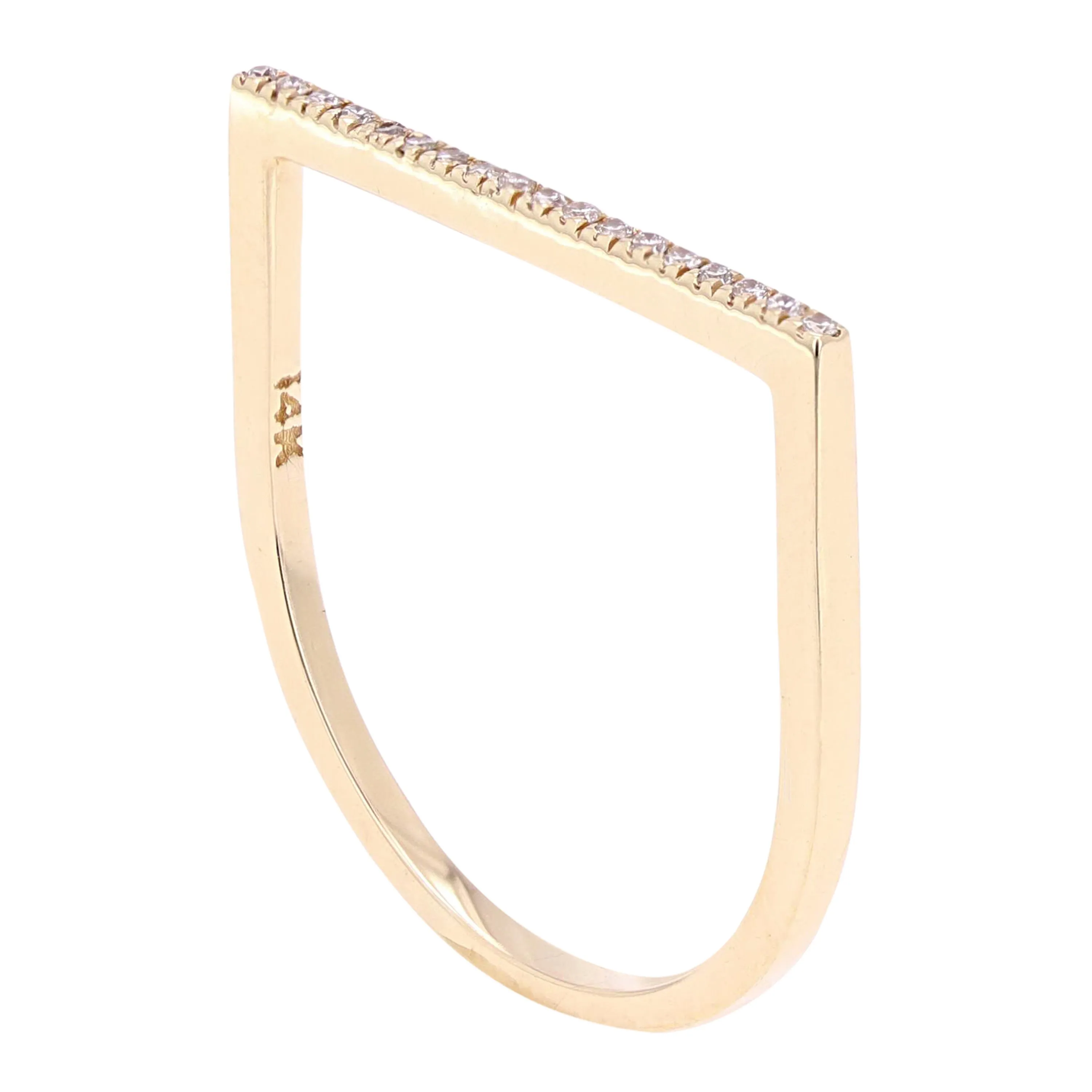 14k Yellow White or Rose Gold 0.07ctw Natural Diamond Bar Ring Size 6