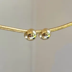 14KT Yellow Gold 10mm Wide Round Huggie Hoop Earrings