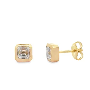14ky Diamond Bezel Stud Earrings (1.4cttw)