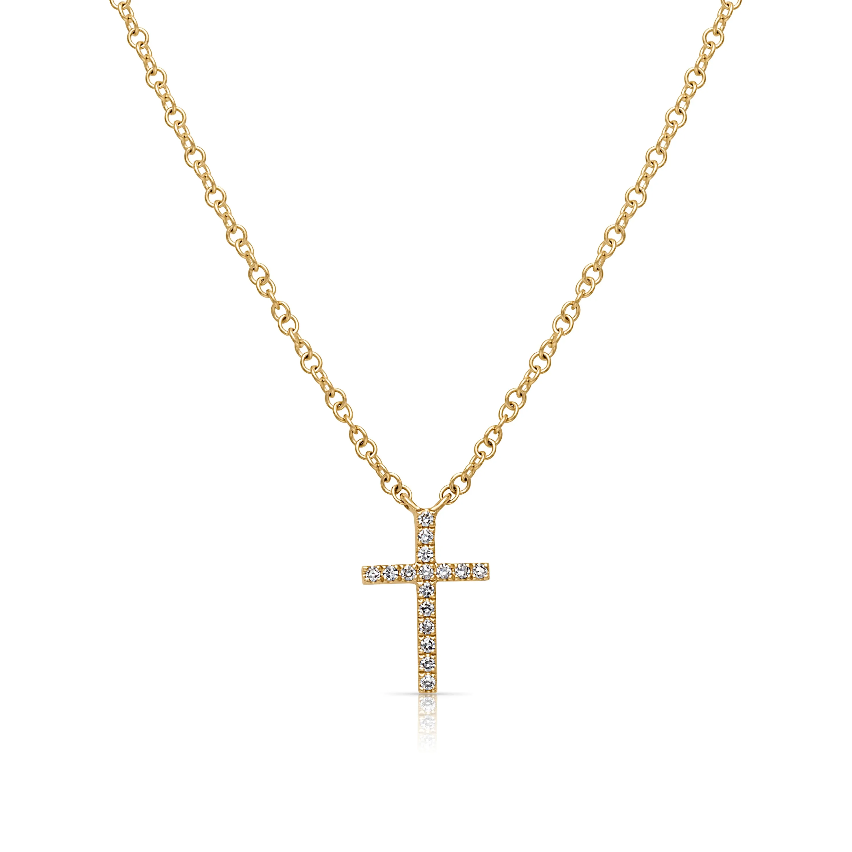 14KY Diamond Cross Necklace