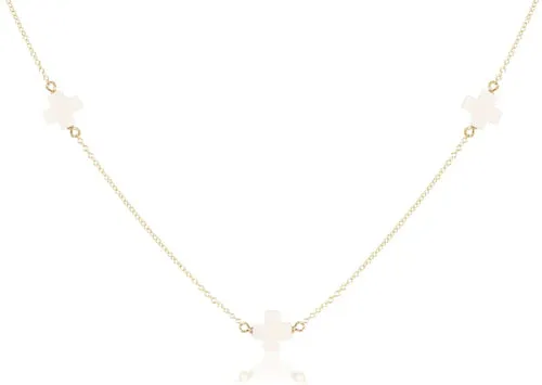 15" Choker Simplicity Chain Off-White - Cross