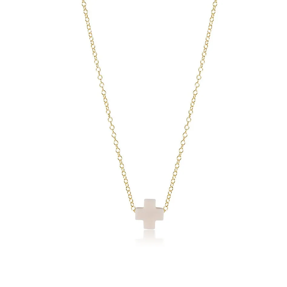 16" Gold Necklace: enewton Signature Cross