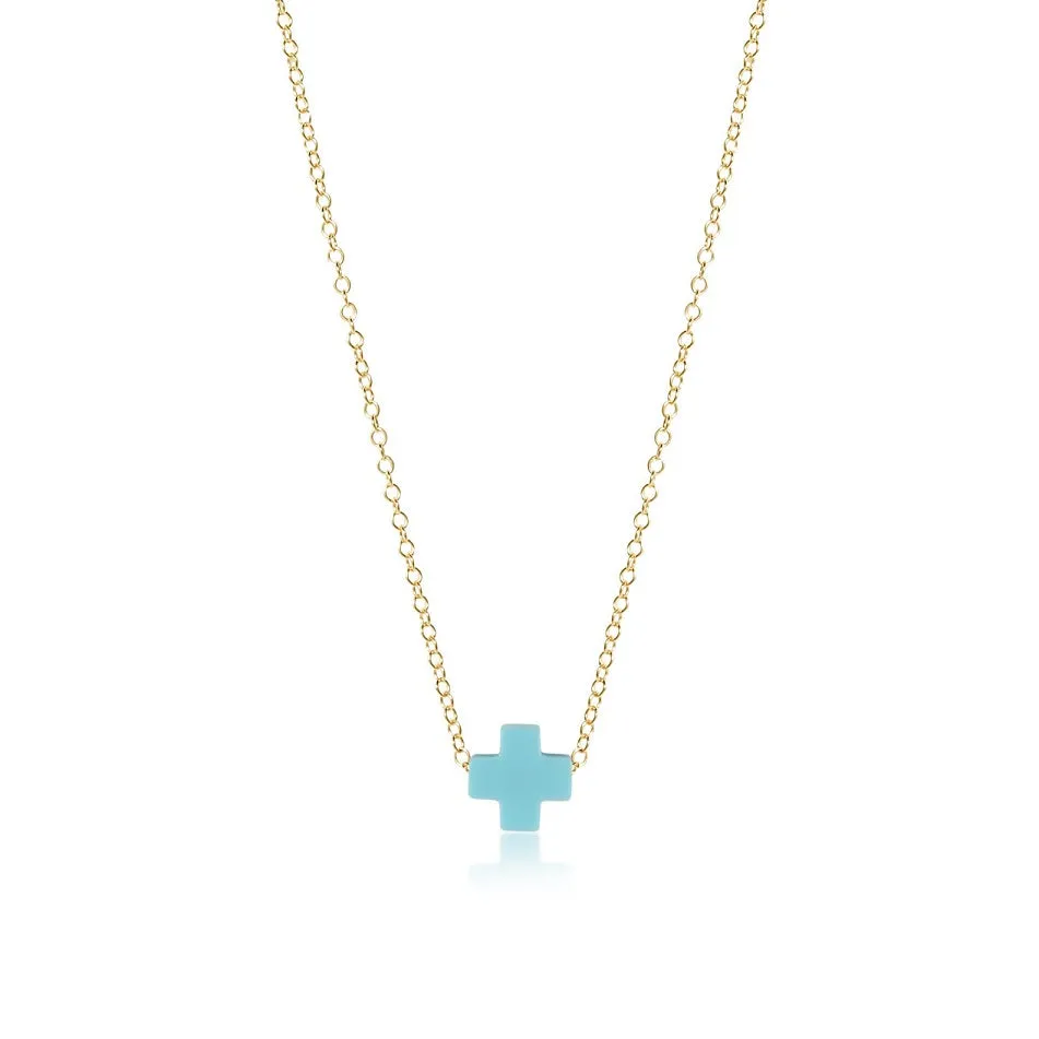 16" Gold Necklace: enewton Signature Cross