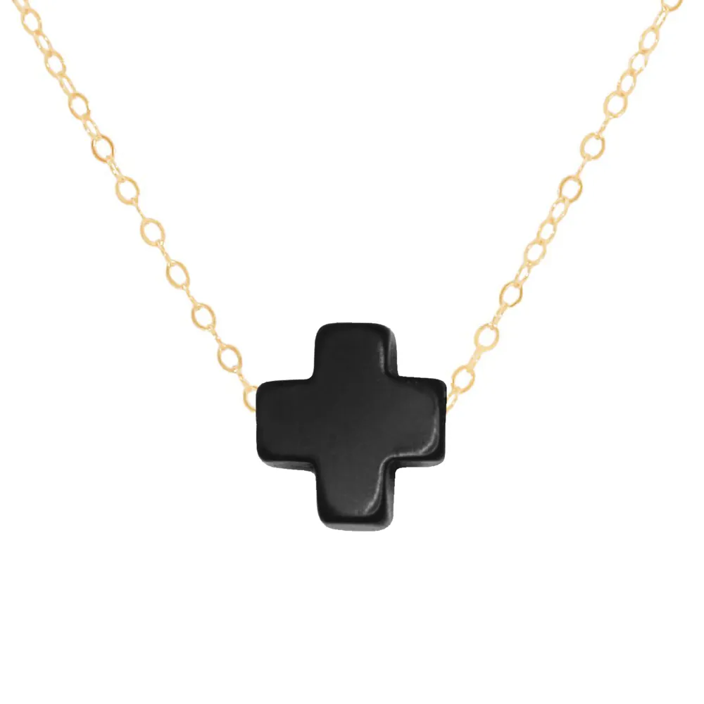 16" Gold Necklace: enewton Signature Cross