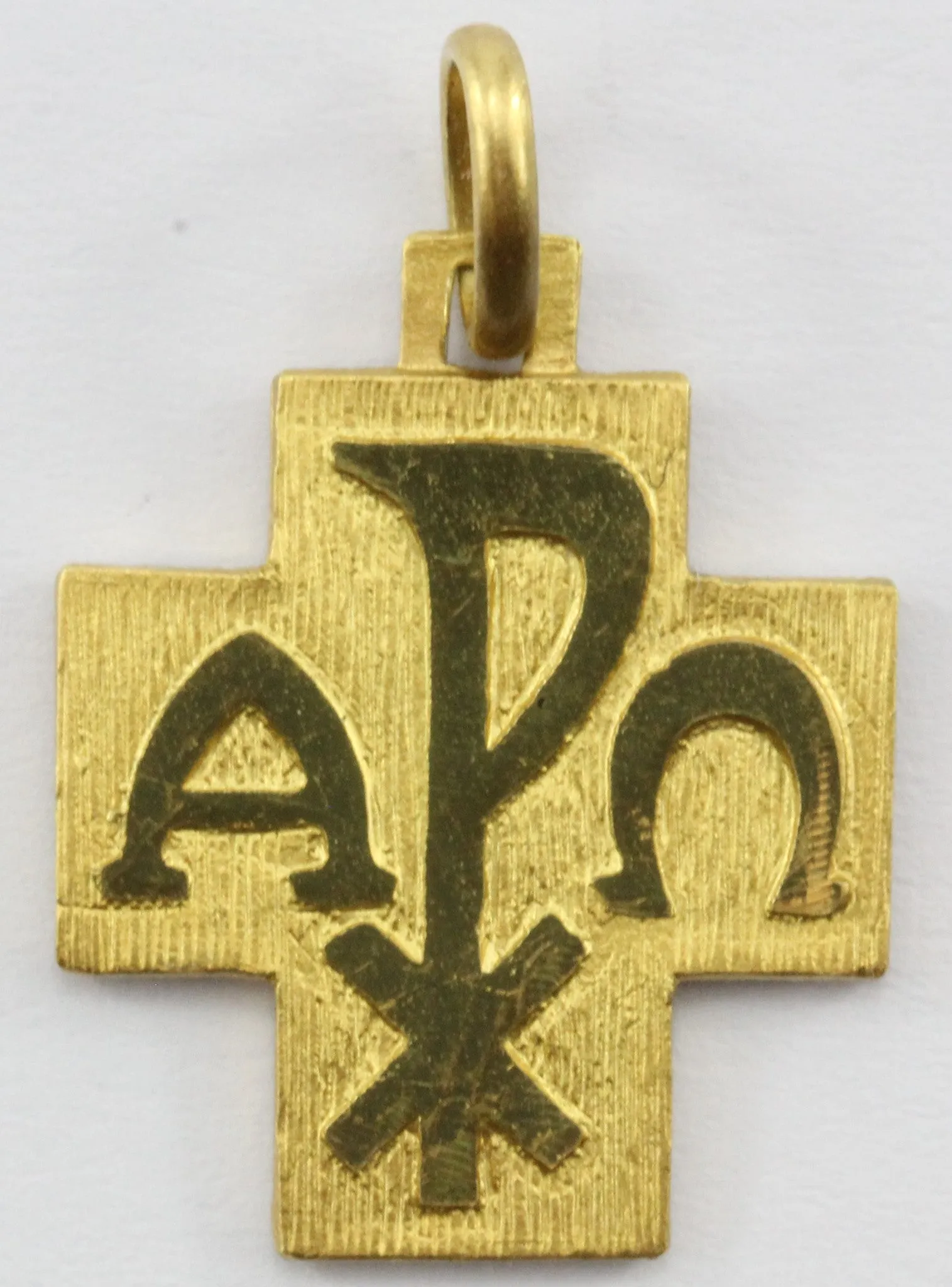 18K Gold Savelli Italy Vaticano / Vatican Cross Pendant in Box w/ Tag