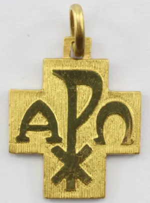 18K Gold Savelli Italy Vaticano / Vatican Cross Pendant in Box w/ Tag