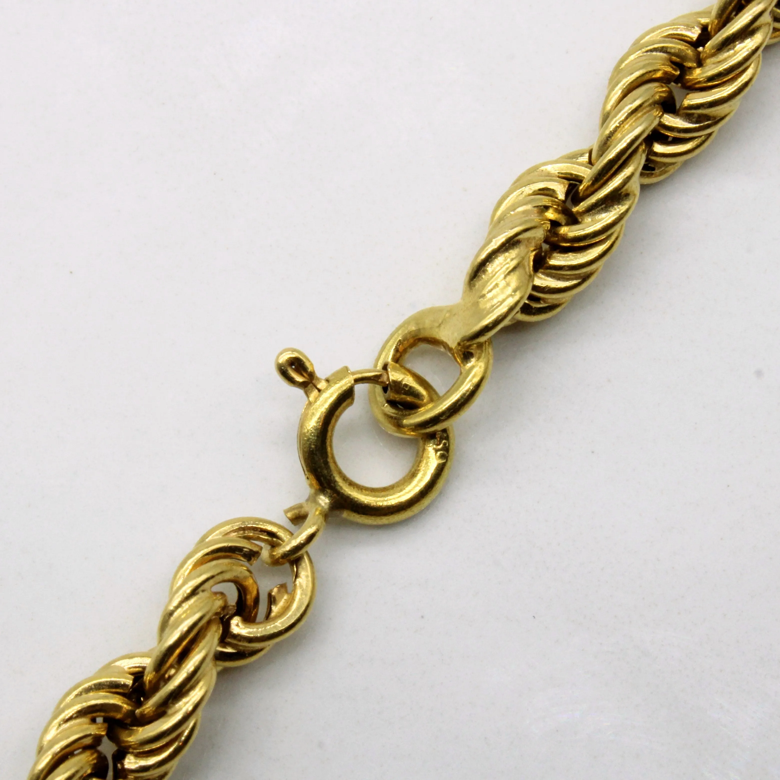 18k Rope Chain Bracelet | 8" |