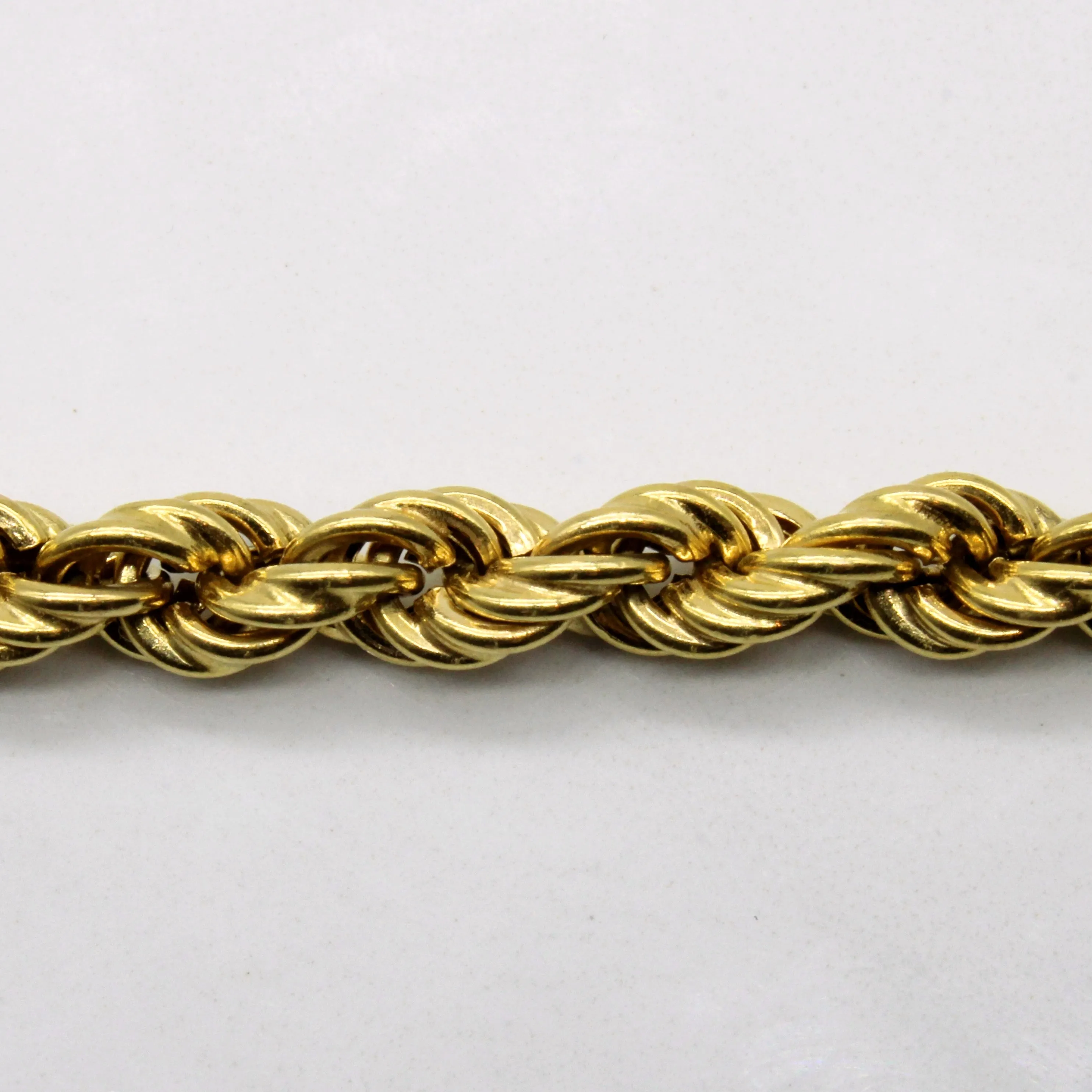 18k Rope Chain Bracelet | 8" |