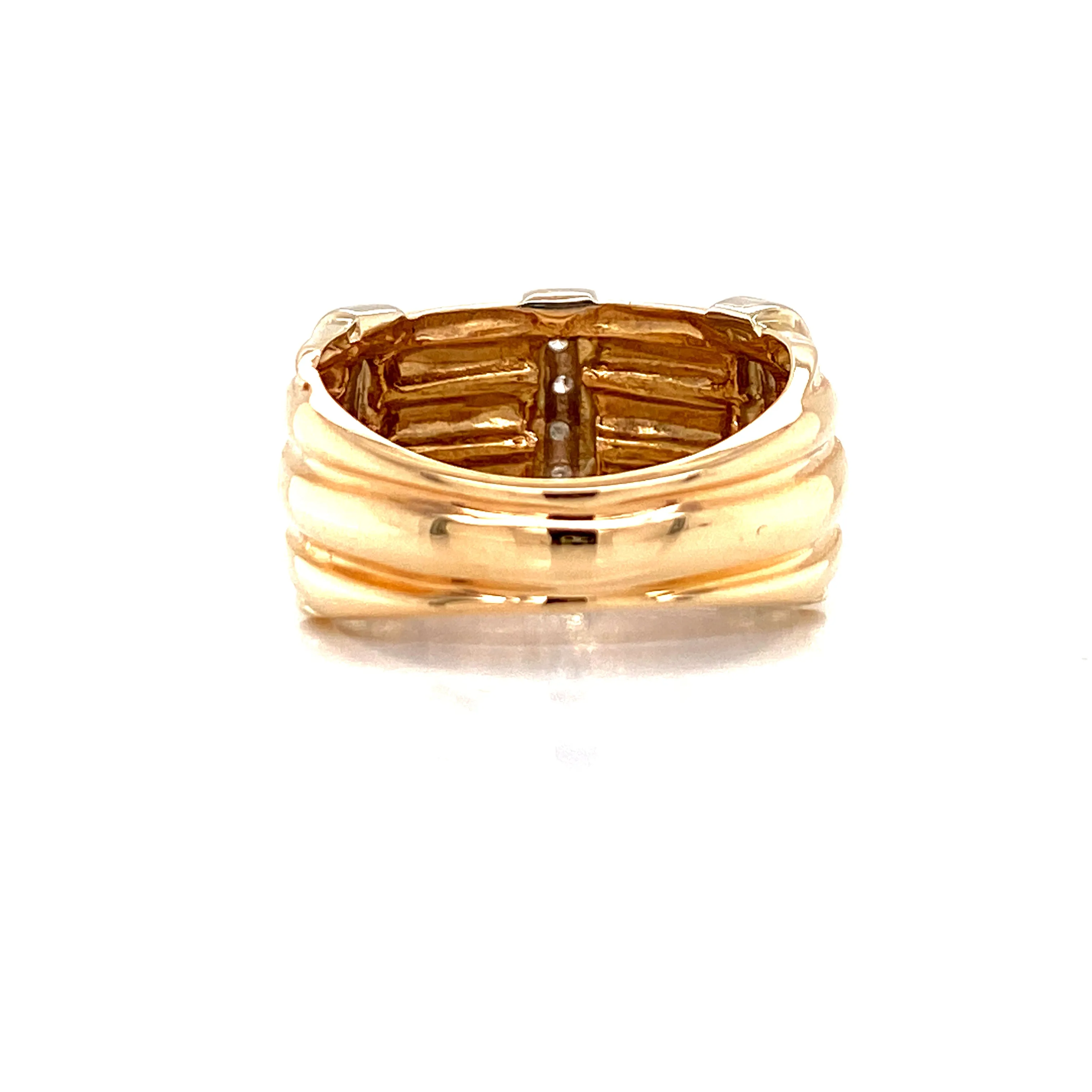 18K White & Yellow Gold Diamond Multi Band Ring