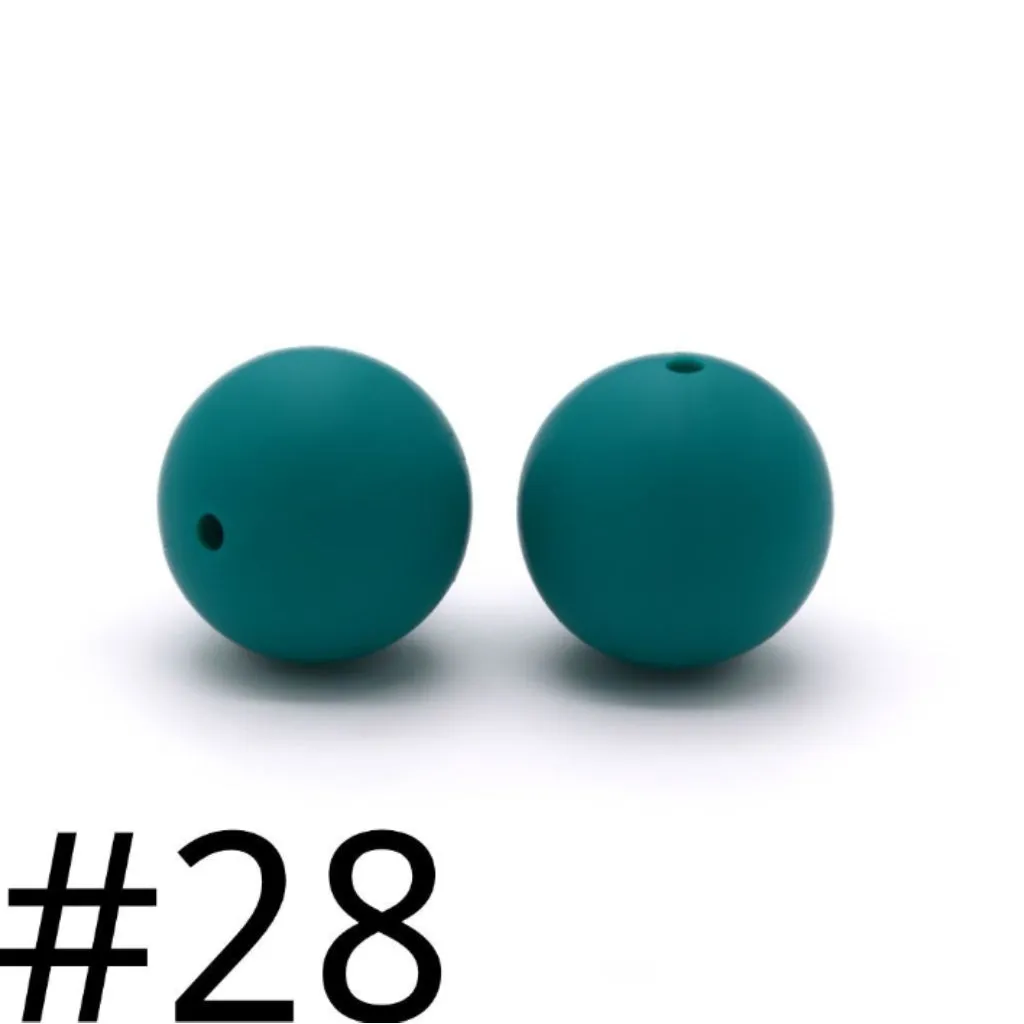 19mm Silicone Beads in Solid Colors, Big Size 19mm, Round Shape, Large