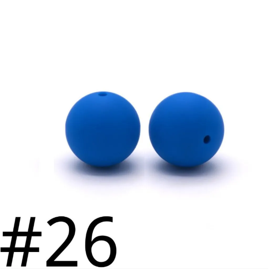 19mm Silicone Beads in Solid Colors, Big Size 19mm, Round Shape, Large