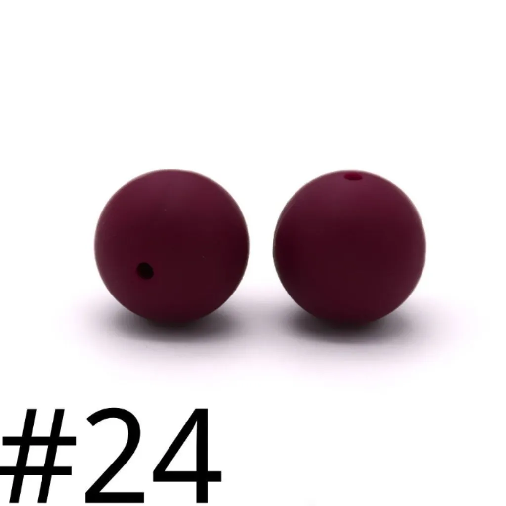 19mm Silicone Beads in Solid Colors, Big Size 19mm, Round Shape, Large