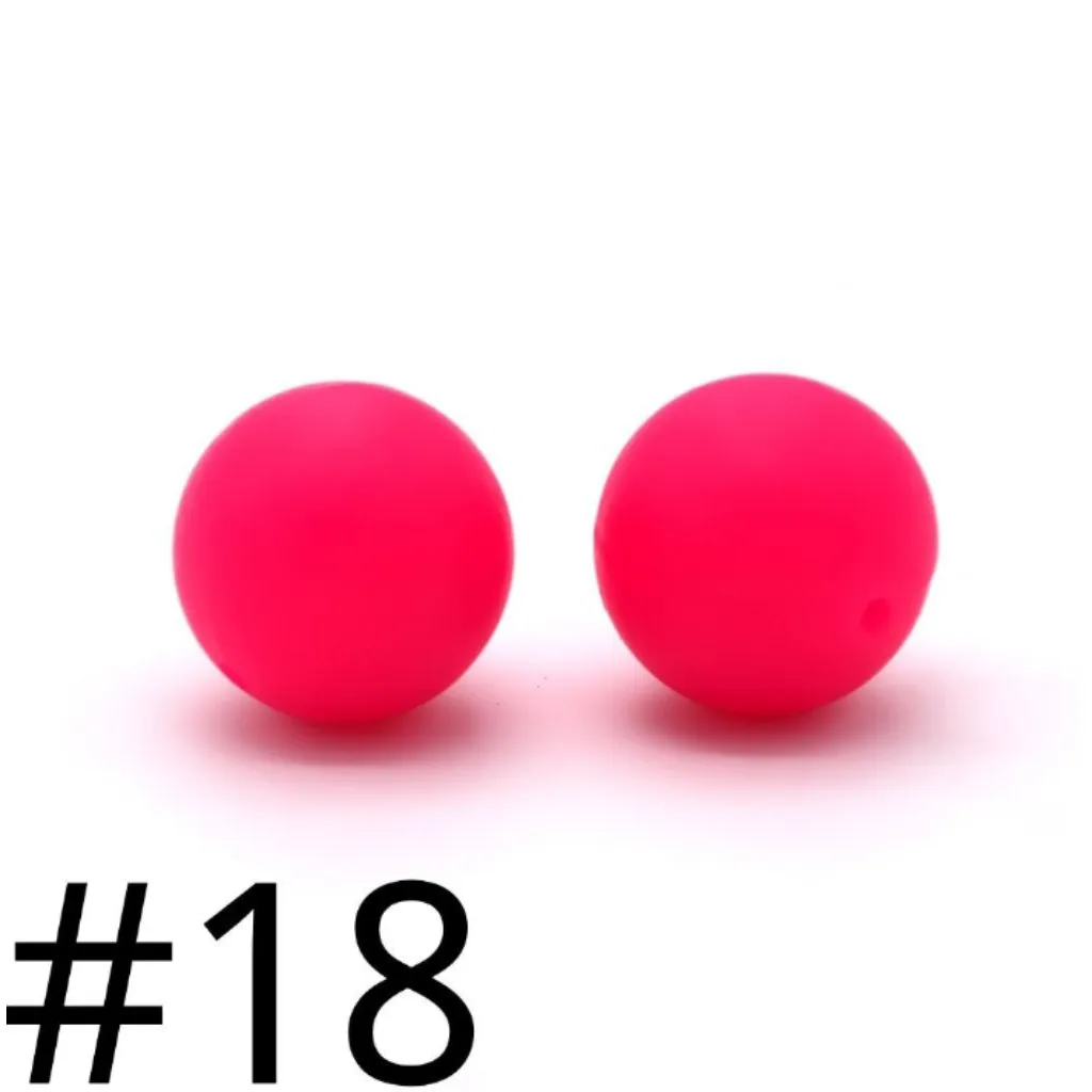 19mm Silicone Beads in Solid Colors, Big Size 19mm, Round Shape, Large