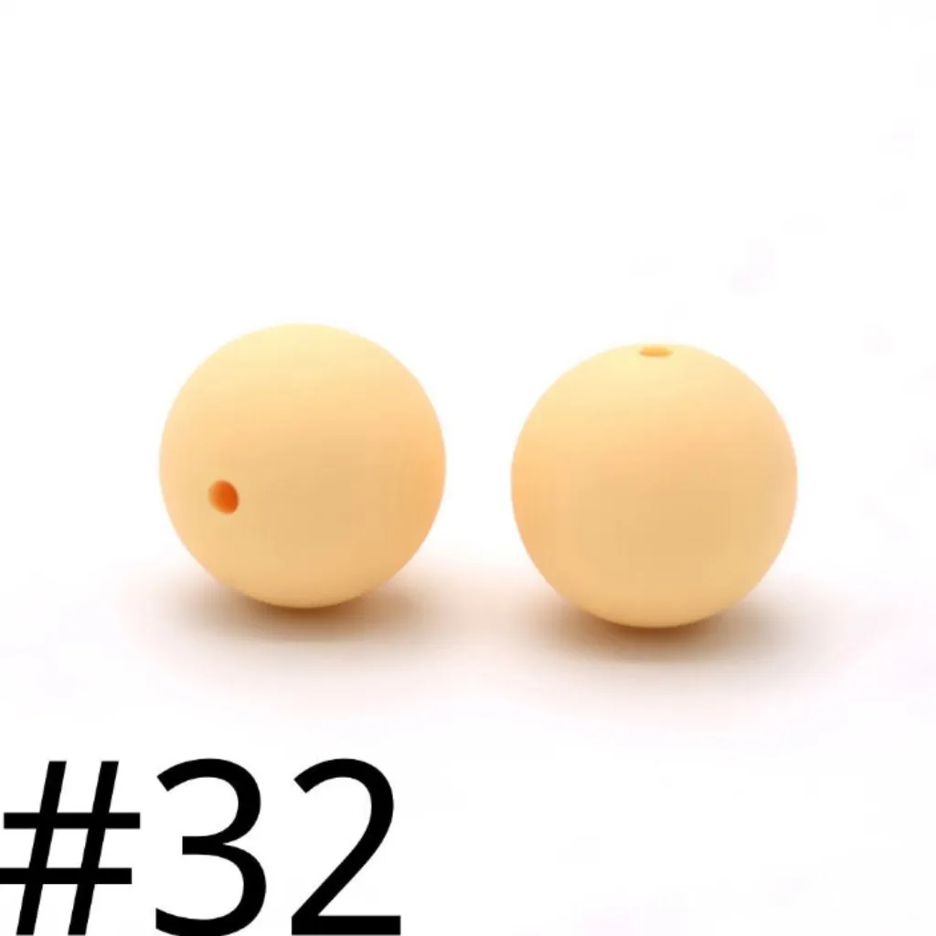 19mm Silicone Beads in Solid Colors, Big Size 19mm, Round Shape, Large