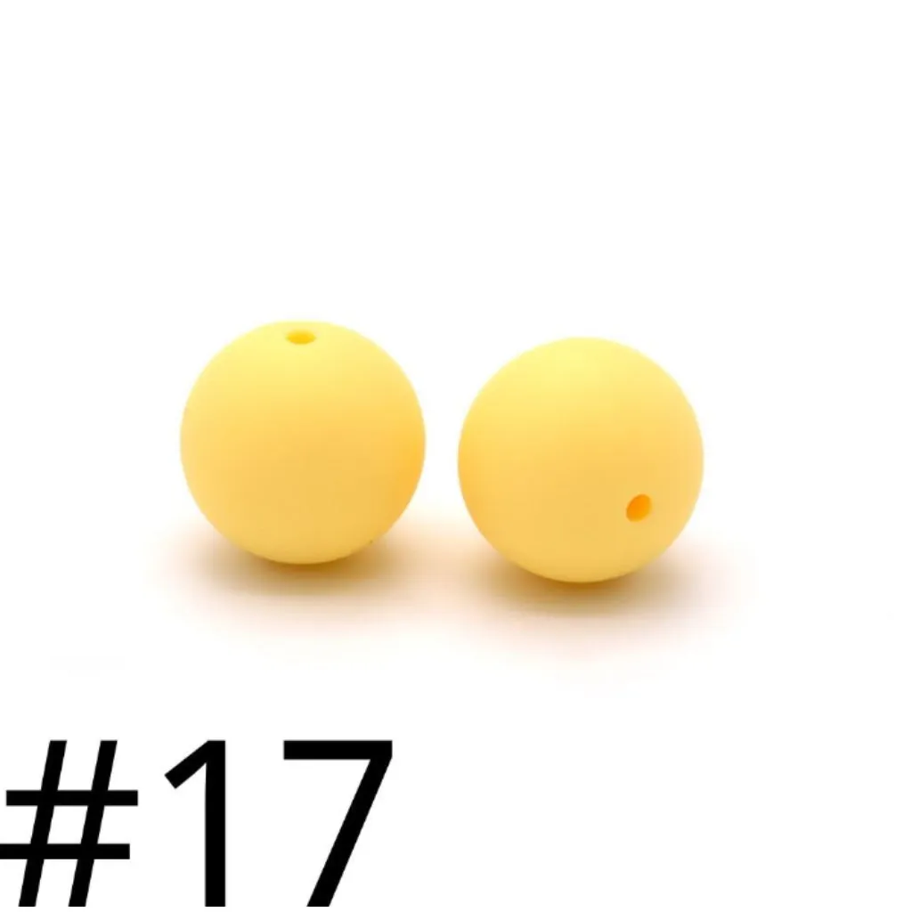 19mm Silicone Beads in Solid Colors, Big Size 19mm, Round Shape, Large