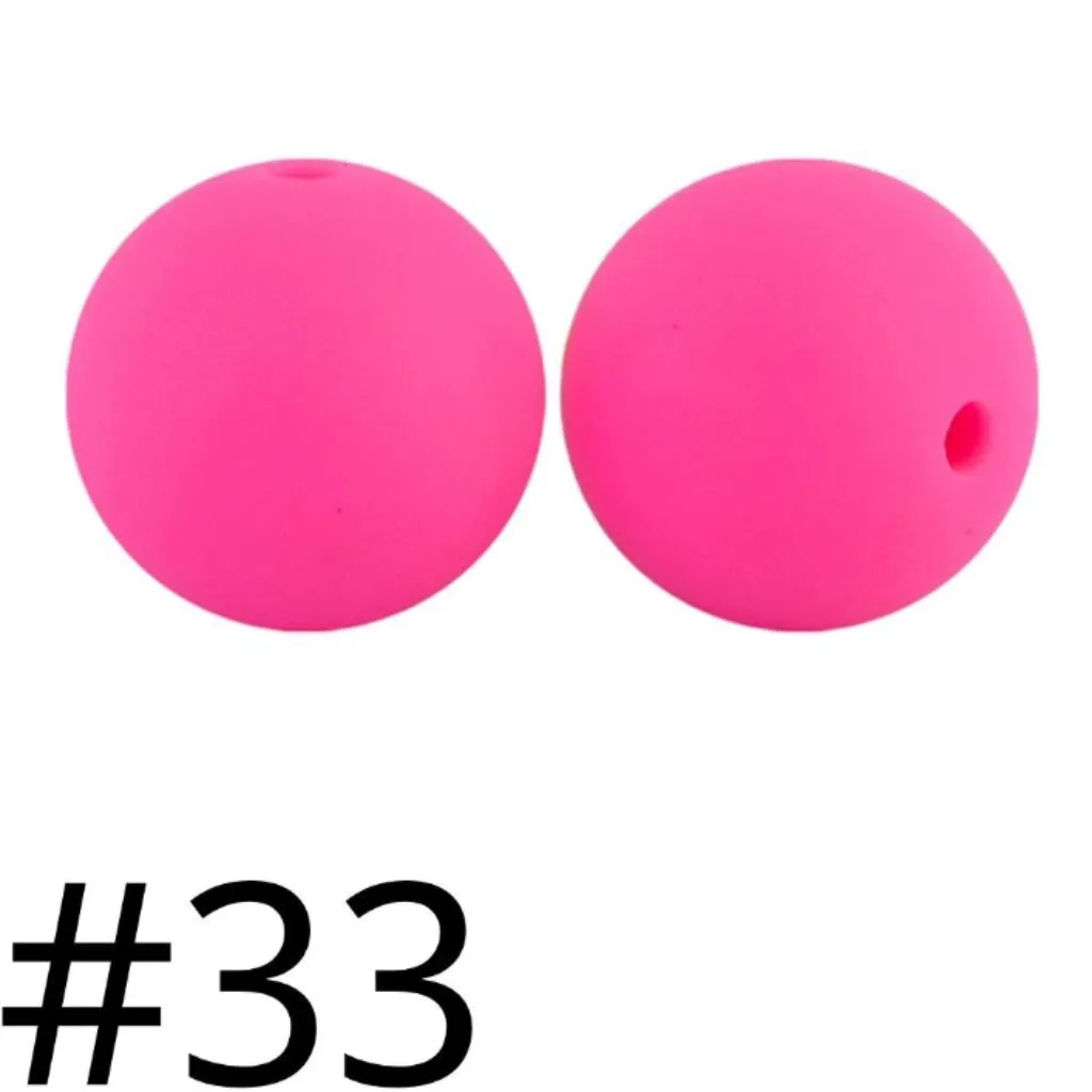 19mm Silicone Beads in Solid Colors, Big Size 19mm, Round Shape, Large
