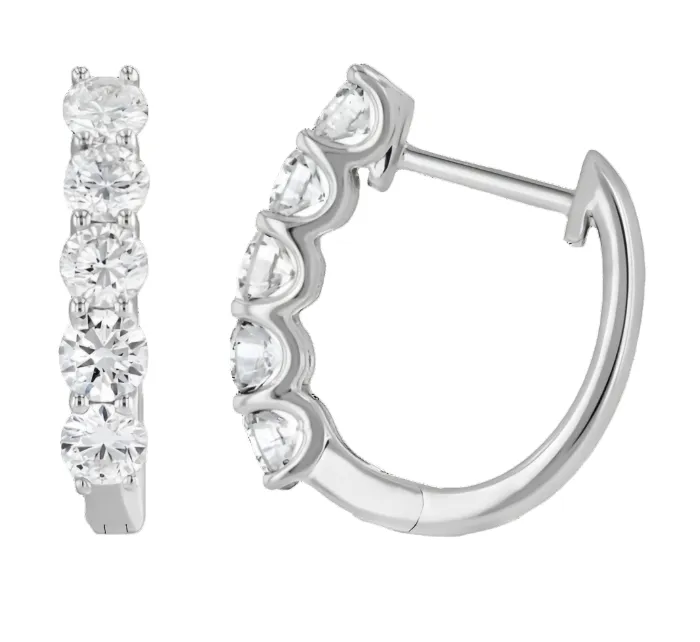1ctw Lab Grown Diamond Hoop Earrings