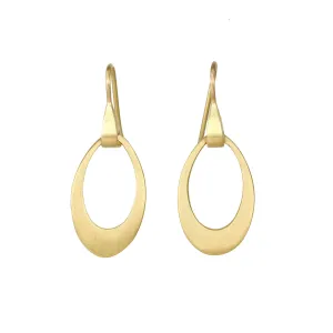20K Gold Mini Pear-Shaped "Doorknocker" Earrings on Sculptural Ear Wires
