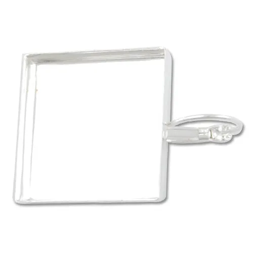 25MM Square Silver French Lever Back Earrings Blank/Base,fit 25MM glass cabochons,buttons
