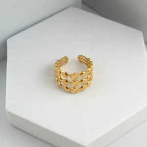 3 Layer Crib Adjustable Ring Gold Plated