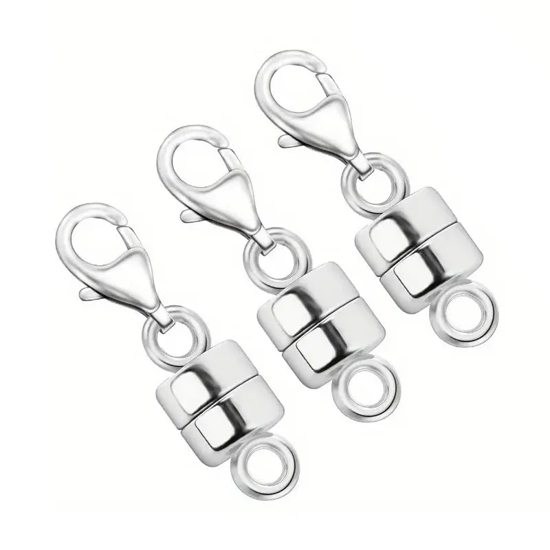3-Piece: Magnetic Lobster Clasp Necklace Converter with Strong Magnetic Closure