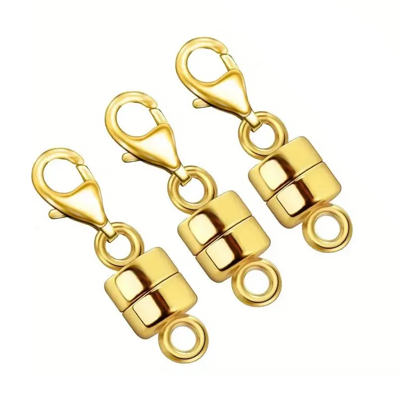3-Piece: Magnetic Lobster Clasp Necklace Converter with Strong Magnetic Closure