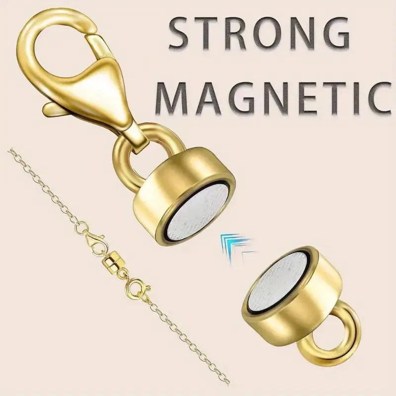 3-Piece: Magnetic Lobster Clasp Necklace Converter with Strong Magnetic Closure