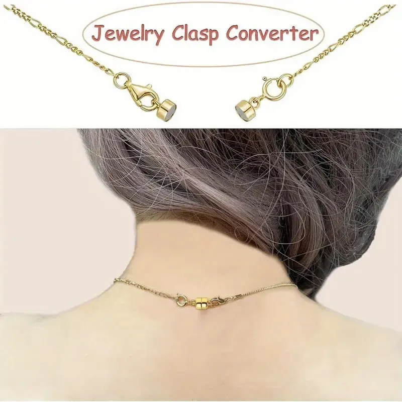 3-Piece: Magnetic Lobster Clasp Necklace Converter with Strong Magnetic Closure