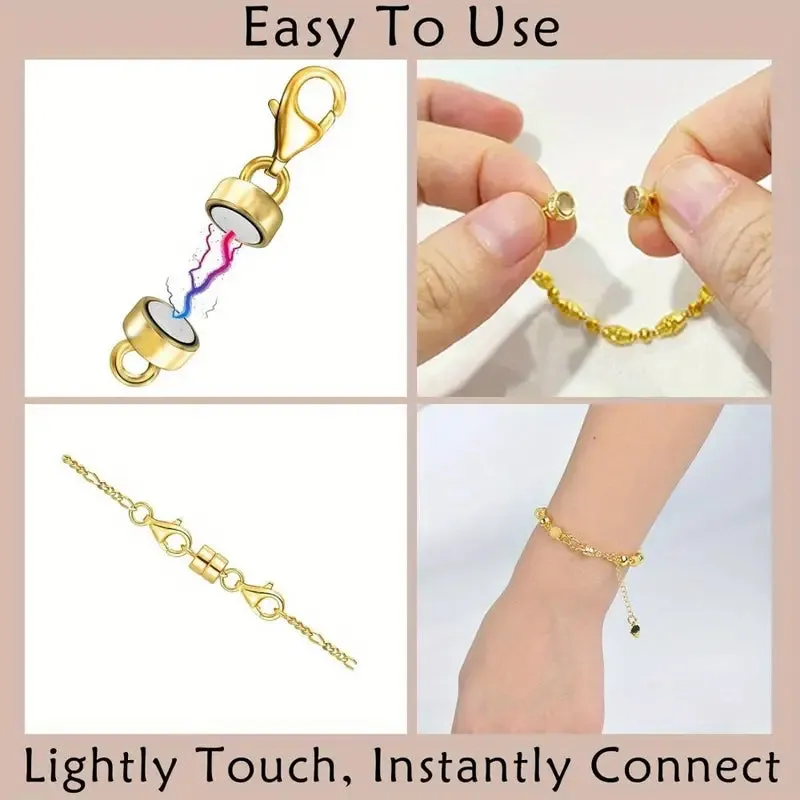 3-Piece: Magnetic Lobster Clasp Necklace Converter with Strong Magnetic Closure