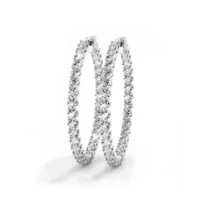 4.70 ctw. Inside Out U Setting Diamond Hoop Earrings