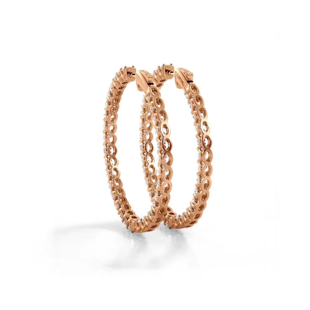 4.70 ctw. Inside Out U Setting Diamond Hoop Earrings
