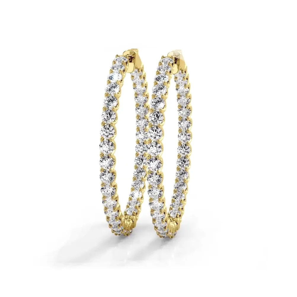 4.70 ctw. Inside Out U Setting Diamond Hoop Earrings