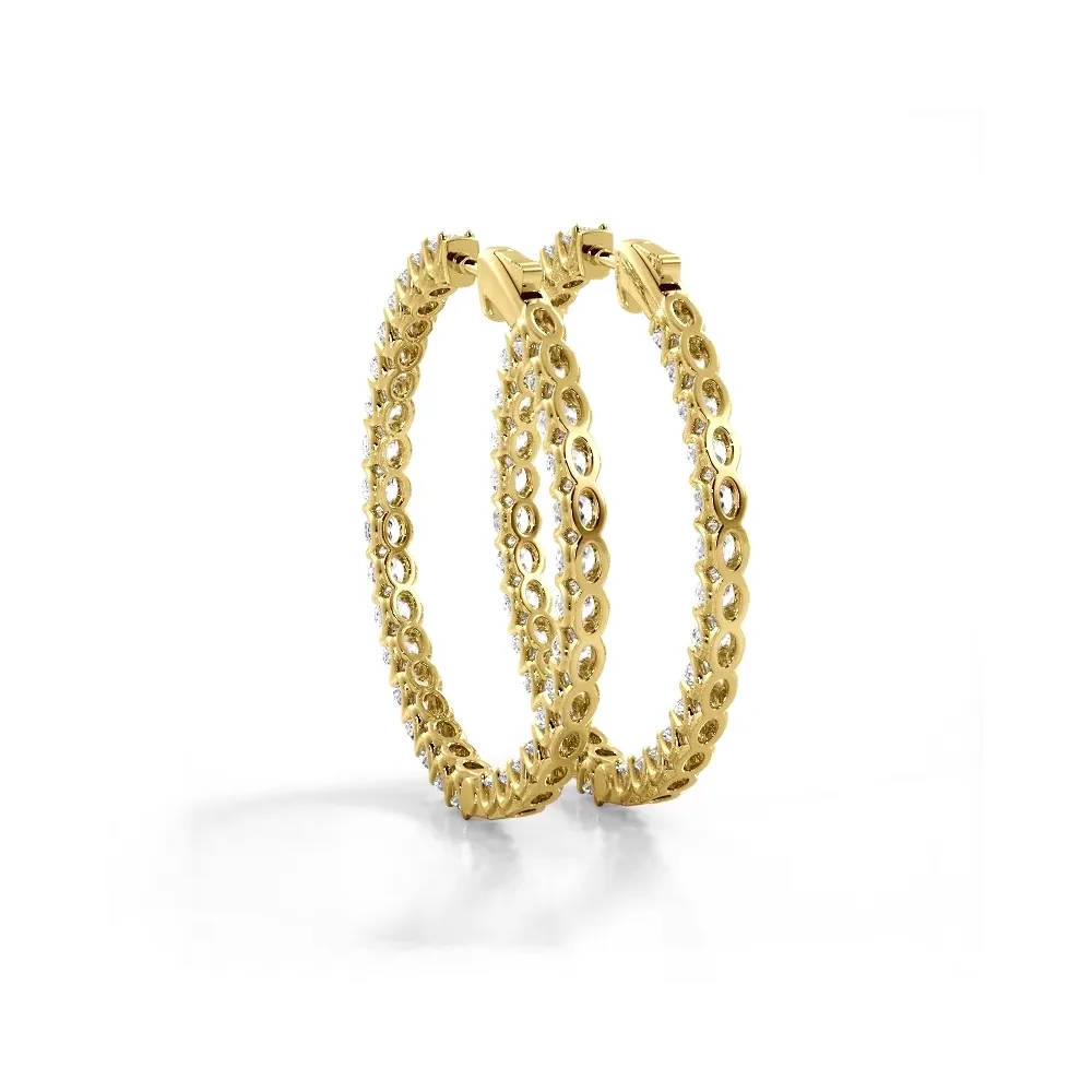 4.70 ctw. Inside Out U Setting Diamond Hoop Earrings