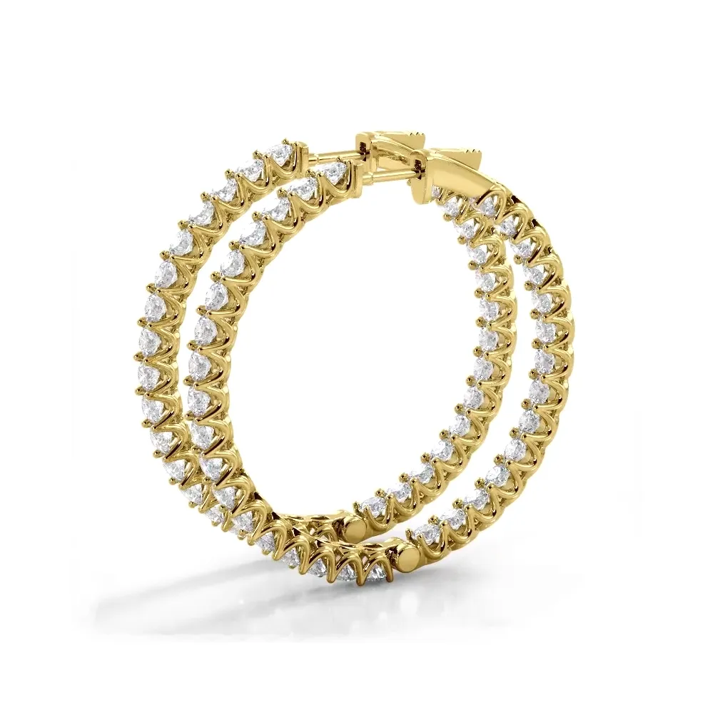 4.70 ctw. Inside Out U Setting Diamond Hoop Earrings