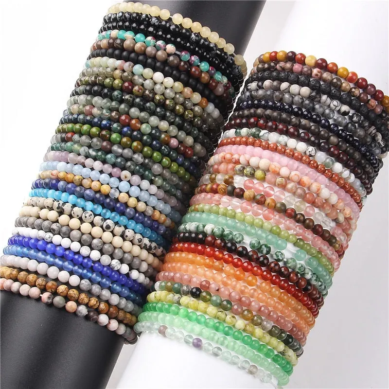 4mm Chakra Beads Multicolour Natural Stone Bracelet