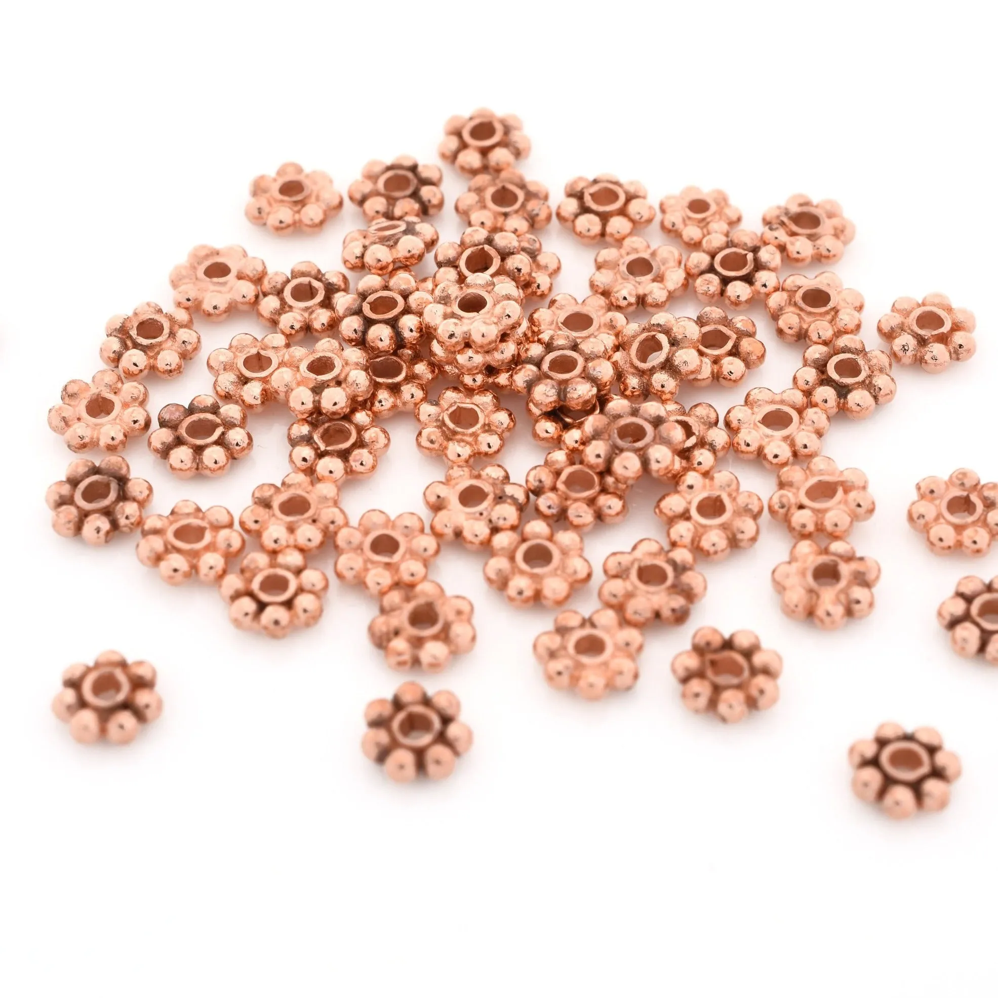 5mm Copper Daisy Heishi Spacer Beads