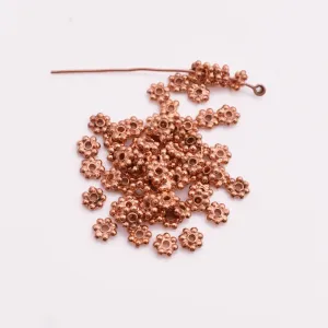 5mm Copper Daisy Heishi Spacer Beads