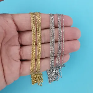 5pcs Stainless Steel Chain Necklace 45cm