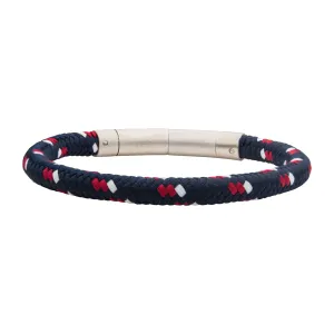 6mm Blue, White & Red Nylon Cord Bracelet BRNYLON-BWR