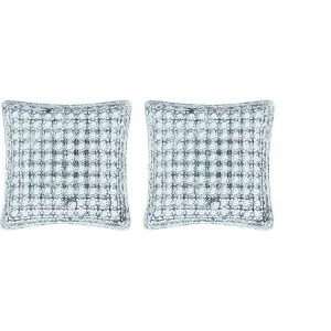 925 Sterling Silver Cubic Zirconia CZ Square Dome Stud Unisex Screw Back Earrings
