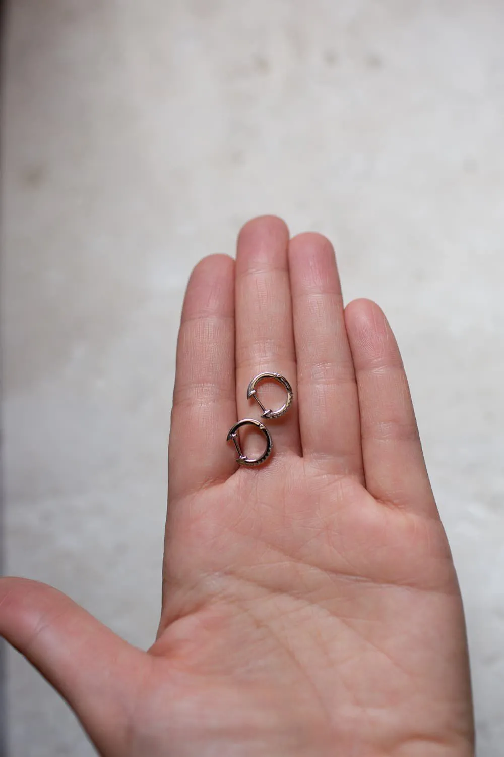 925 Sterling Silver CZ Pavé Huggie Hoop