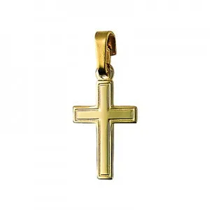 9ct Yellow Gold Medium Cross With Border