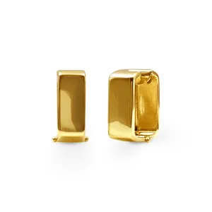9ct Yellow Gold Silver Infused Mini Square Huggies Earrings