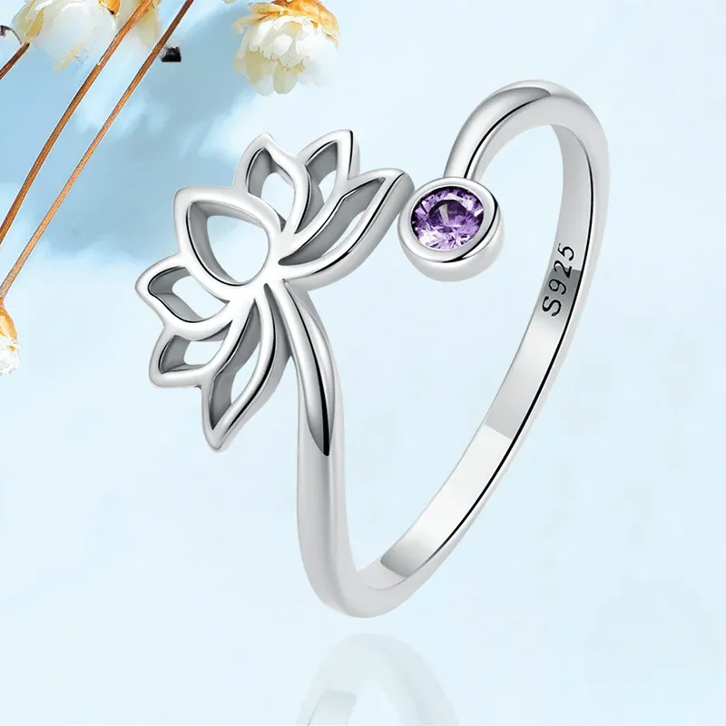 Adjustable Floral Open Ring