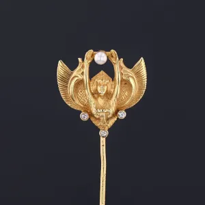 Antique Egyptian Revival Stickpin of 14k Gold