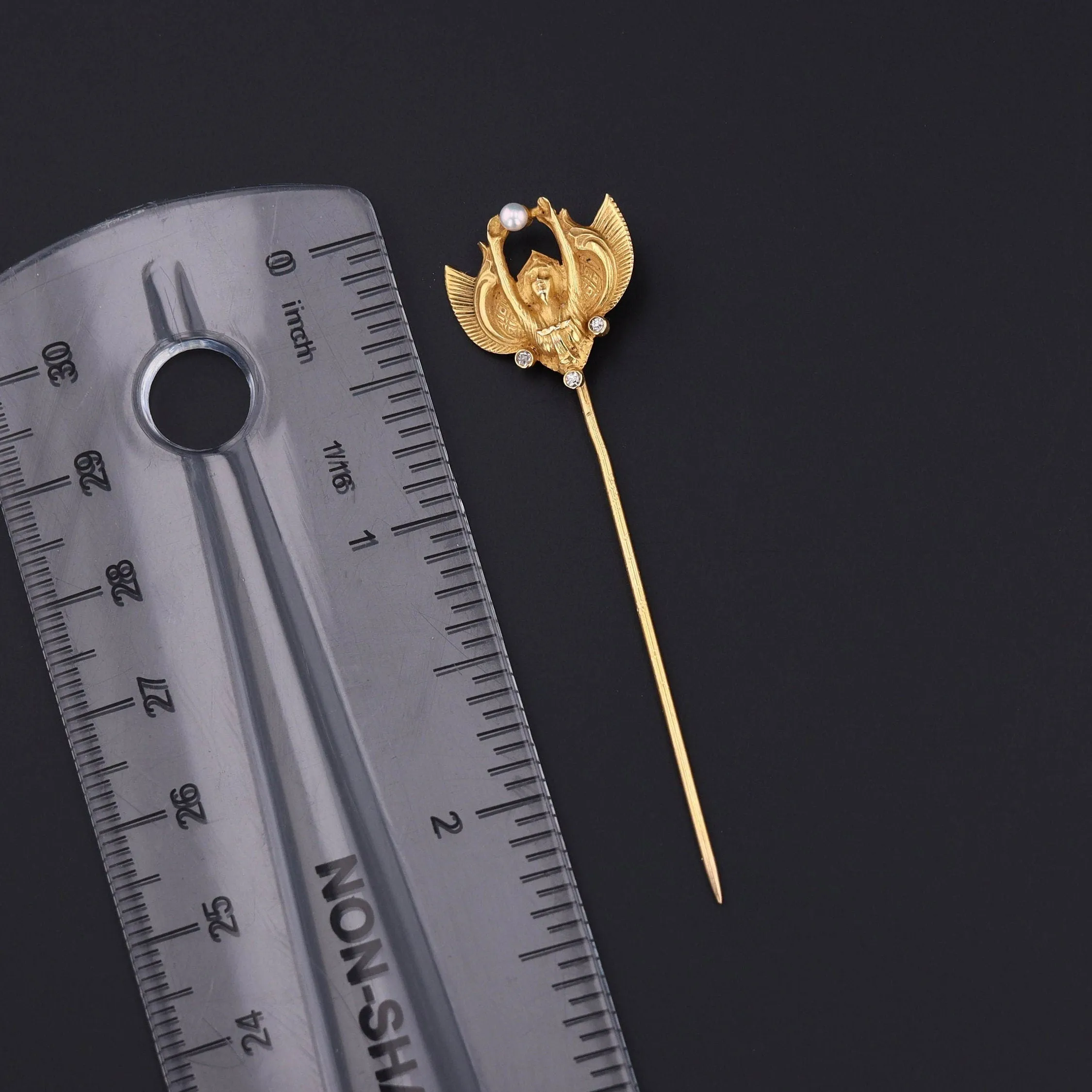 Antique Egyptian Revival Stickpin of 14k Gold