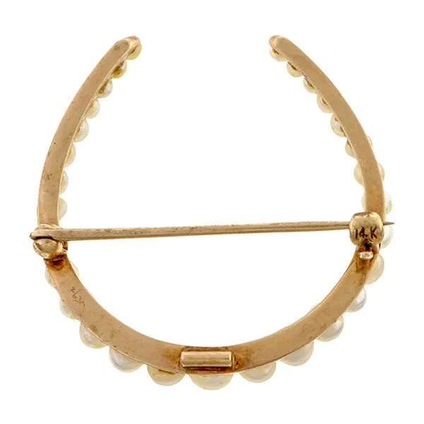 Antique Pearl Horseshoe Pin