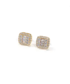 BAGUETTE SQUARE CUT SCREW BACKS